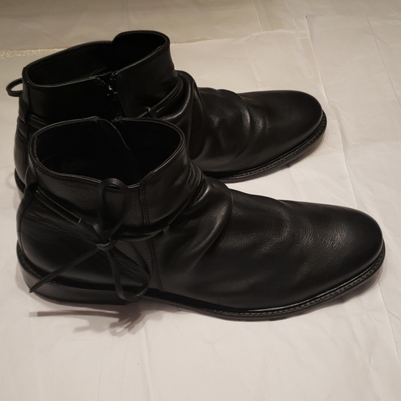 Thomas & Vine Slouchy Leather Boot NEW Men's 14 BLACK - Picture 11 of 16